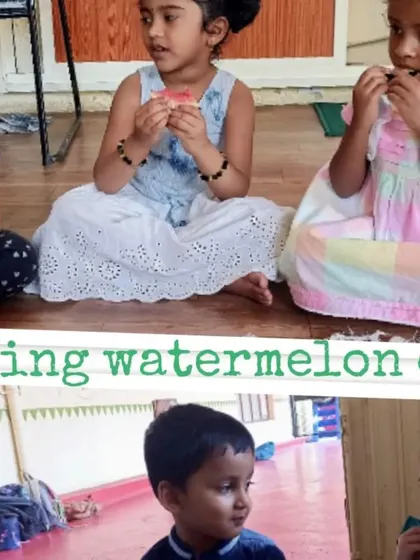 Scenes from our watermelon mojito making day, a perfect summer activity where children sliced, blended, and strained to create a refreshing drink.