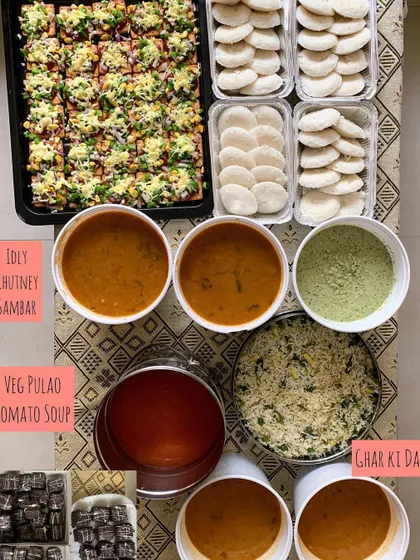 Another view of the mixed cuisine menu, showing my versatility in preparing different types of Indian food.