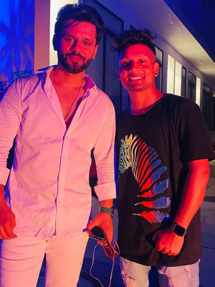 Backstage with the amazing singer Rahul Vaidya during a show. The energy he brings to the stage is truly infectious.