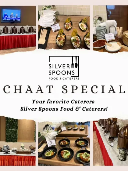 This graphic highlights our Chaat Special menu, showcasing the variety of setups and dishes we offer to bring the vibrant taste of India's streets to your party.