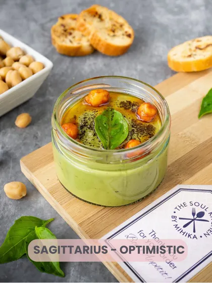 Sagittarius: Optimistic. Just like the bright and sunny flavours of our Pesto Hummus. What dip matches your personality?