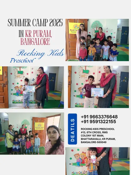 This poster provides details for our Summer Camp 2025 at Rocking Kids Preschool in KR Puram. We believe in making our programs accessible and providing all the information parents need to make the best choice for their children.