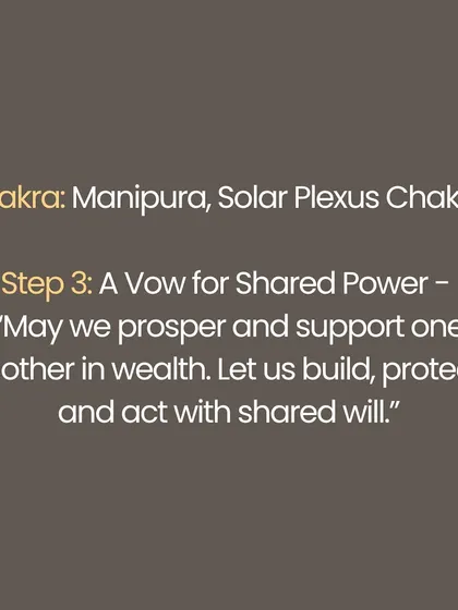 In Sanatana Dharma, both marriage (Vivaha) and yoga are sacred journeys of seven steps toward oneness. This series explores the Saptapadi, the seven vows of marriage, and maps them to the seven chakras, from the grounding vow of the root chakra to the shared vision of the crown.