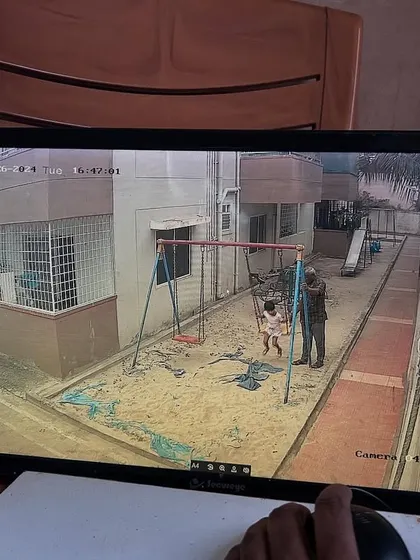 Security cameras can also help keep an eye on the children's play area for safety.