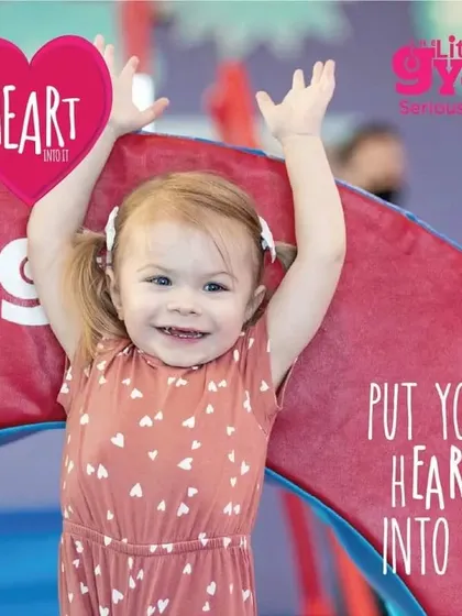 Put your heart into it. This joyful image of a young child captures the pure fun and excitement we bring to every class for our youngest members.