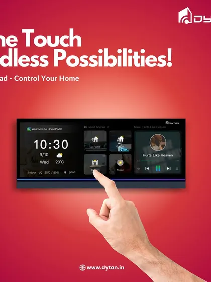 With the HomePad, your home is on autopilot. This image highlights the intuitive touch interface that makes scheduling lights, adjusting the temperature, and locking doors simple.