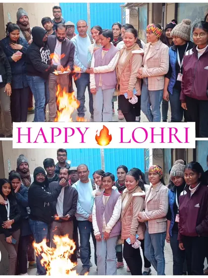 Our students and faculty celebrating Lohri together at the institute. We celebrate festivals as a community, strengthening our bonds beyond the classroom.