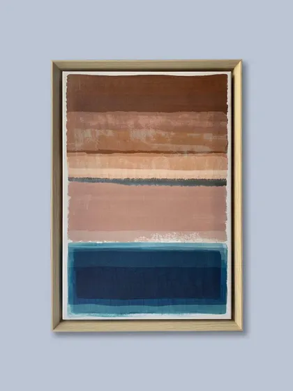 A companion piece to the previous abstract artwork, also in a matching floater frame, creating a beautiful, cohesive set.
