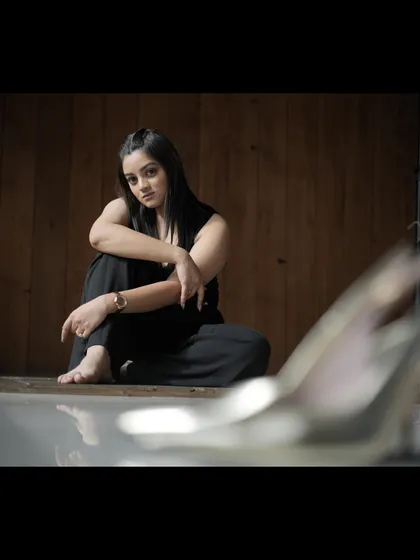 Another angle from the same moody photoshoot, showing a different perspective.