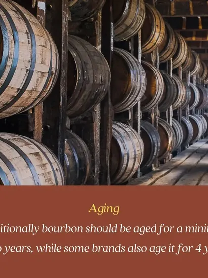 The rule of aging for bourbon. Traditionally, it must be aged for a minimum of two years, but many brands go longer. We cover these standards in our spirits training.