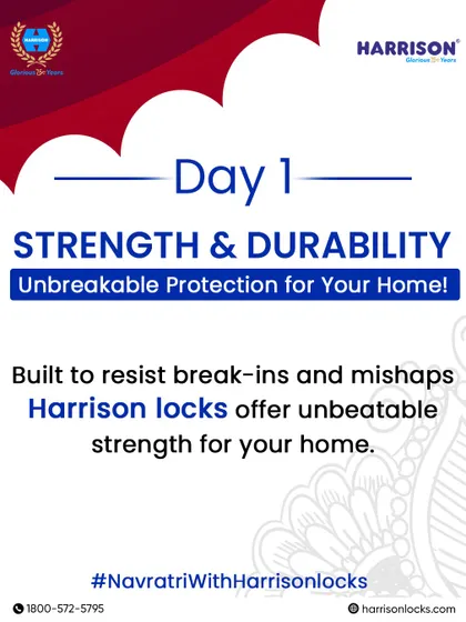 On Day 1 of Navratri, I celebrate Strength and Durability. Just like the unwavering power of Maa Shailputri, my locks offer unbeatable strength and unbreakable protection for your home.