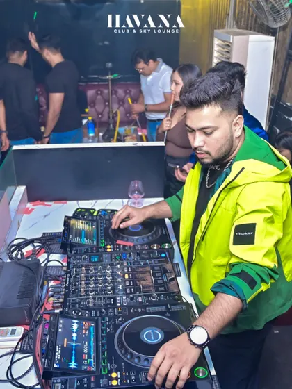 A full view of my workspace at Havana, Bhubaneswar. The Pioneer DJ setup is my command center.