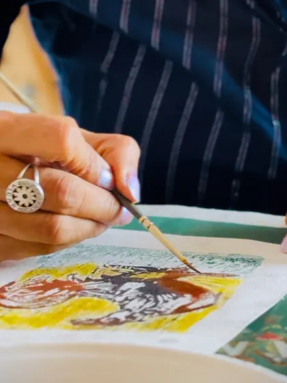The hand of an artist at work. Every person who comes to my studio discovers the artist within them, and it's a beautiful thing to witness.