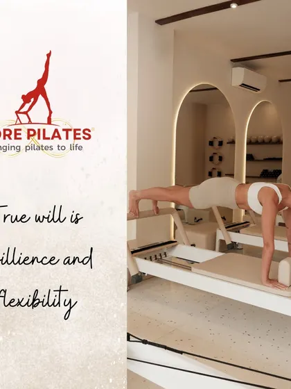 True will is resilience and flexibility. This side plank on the reformer challenges the obliques and improves lateral stability, key components of a well-rounded core workout.
