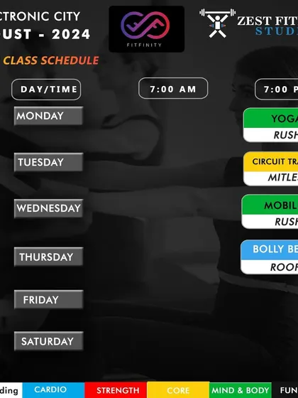 This schedule from August 2024 shows our consistent evening class timings, making it easy for working professionals to join our sessions.