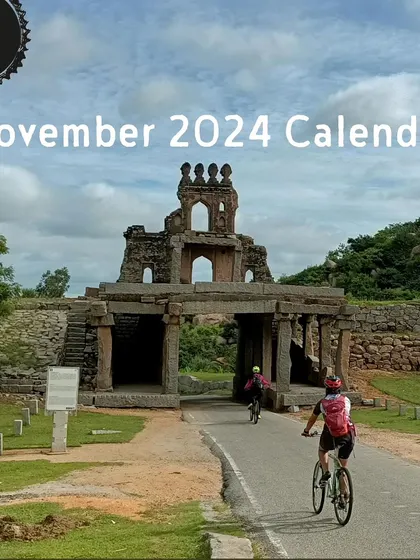 Our November calendar features a tour of Hampi, where you can ride through one of the world's most incredible heritage sites.