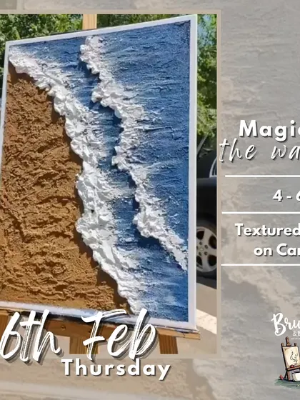 Want to learn how to create the "Magic of the Waves"? This textured art workshop will teach you how to build realistic waves on canvas. Check the schedule for our next session.