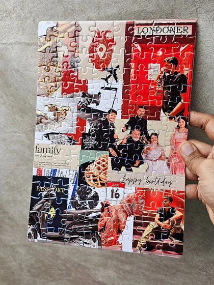 Duplicate of 32. Another view of the custom photo puzzle, showing the high-quality print and clean-cut puzzle pieces.