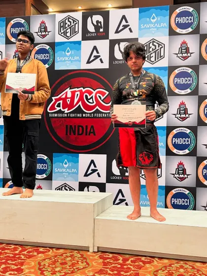 Ritin on the podium after his impressive performance. We are incredibly proud of his achievement at a national level competition.