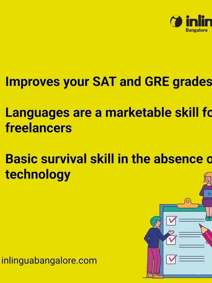 Beyond communication, learning a new language can improve your SAT and GRE grades, provide a marketable skill for freelance work, and serve as a basic survival skill. This list outlines some of the practical academic and career benefits.