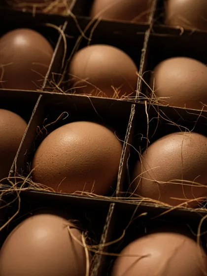 A close-up of the eggs with soft lighting, creating a gentle and organic feel.