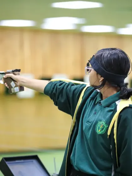 A young shooter demonstrates excellent form and concentration during the selection trials. Our facility is designed to help athletes perform at their best when it matters most.