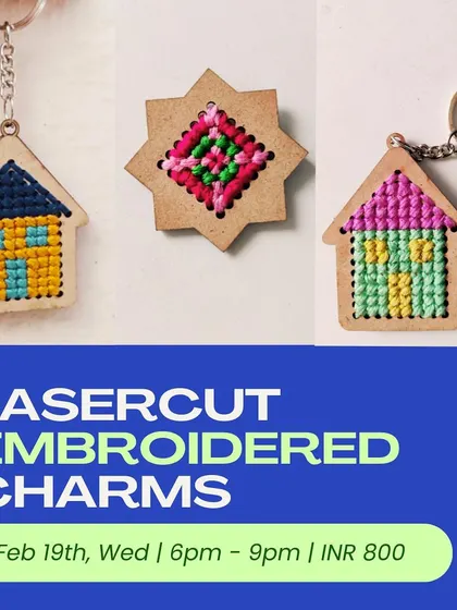 Learn to make these charming laser cut keychains with embroidered details. A great way to learn both laser cutting and cross stitch.