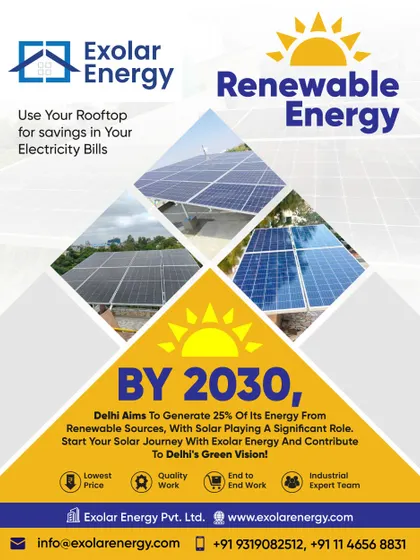 Delhi aims to generate 25% of its energy from renewable sources by 2030. Start your solar journey with us and contribute to this green vision.