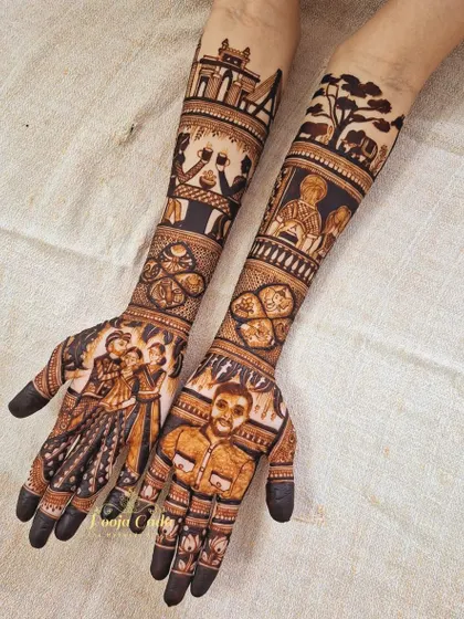 Another view of the Africa-inspired design, showing the unique combination of personal portraits and skyline art.