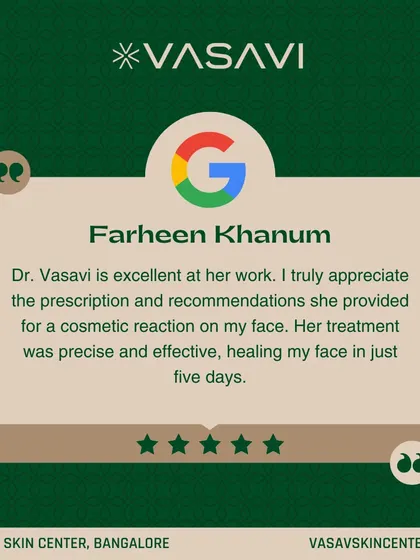 This patient appreciated the precise and effective treatment for a cosmetic reaction on her face, which healed in just five days. This is why I always stress the importance of a correct diagnosis to ensure a swift recovery.