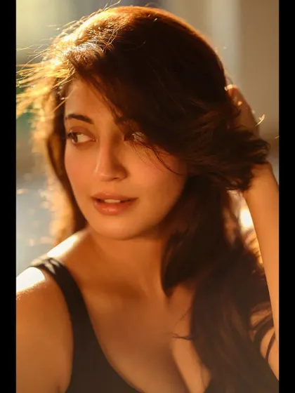 Capturing actress Pranitha Subhash in the warm glow of the golden hour. This kind of light is perfect for creating soft, flattering portraits that feel intimate and cinematic.