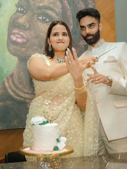 A playful moment during an engagement cake cutting. I capture both the formal and the fun aspects of your celebration.