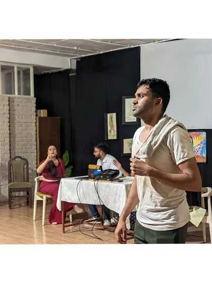 A solo moment during our comedy play. We encourage every actor to find their unique voice and command the stage.