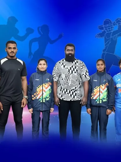 Our champions of 2023. A lineup of our top-performing athletes with their coach.