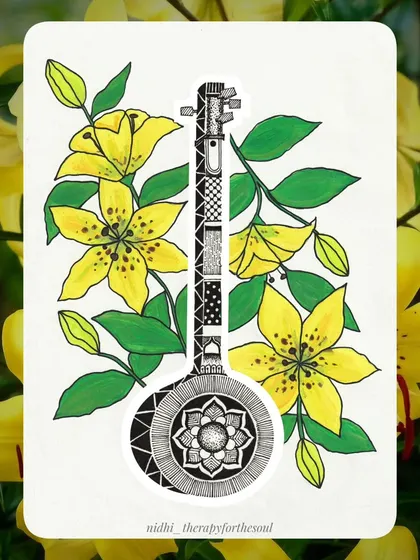 September: Tiger Lily & Tamburi. The speckled Tiger Lily and the stringed Tamburi create a composition full of pattern and grace.