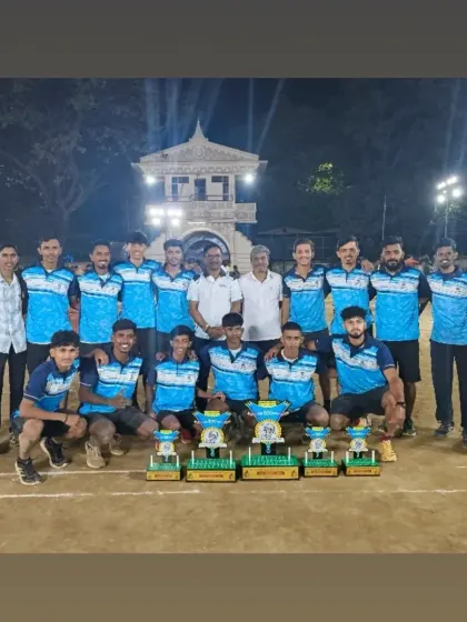 Our men's team, the runners-up at the Shri Hanuman Vyayam Shala Shatabdi Mahotsav, posing with their trophies.