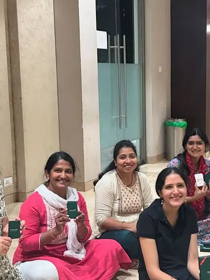 Parents and children playing Yonjuu together during a community service weekend. These workshops are designed to nurture a love for math in a relaxed, collaborative setting.