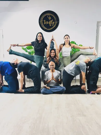 This is what our community looks like. A beautiful blend of strength, support, and shared joy. We believe we rise by lifting others, and in our studio, every practice is a celebration of togetherness.