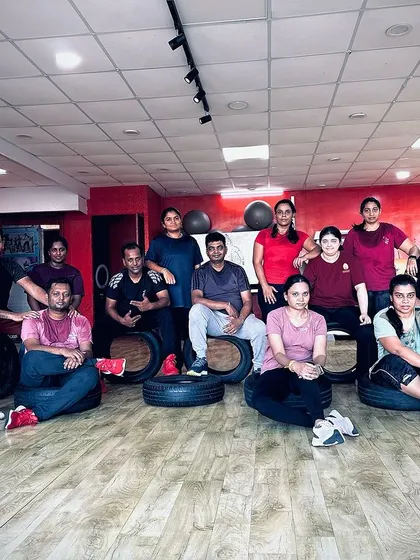 The morning gang after a tough tyre workout. Tired but happy, this is what accomplishment looks like.