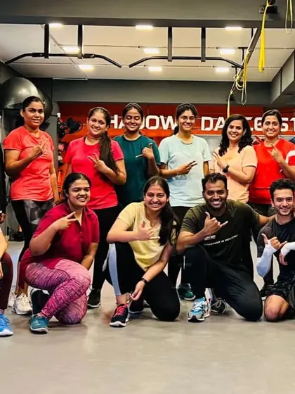 A group photo after a lively DANZOBICS class. This dance-based cardio fitness session is all about having fun while getting a great workout.