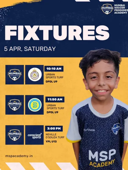 Saturday fixtures for our U9, U11, and U13 teams.