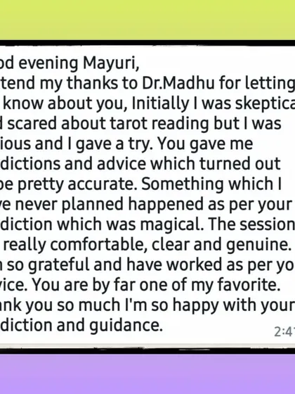 This client was initially skeptical about tarot but gave it a try. They found the predictions and advice to be surprisingly accurate, leading to a magical, unplanned event in their life. It shows how being open can lead to wonderful outcomes.