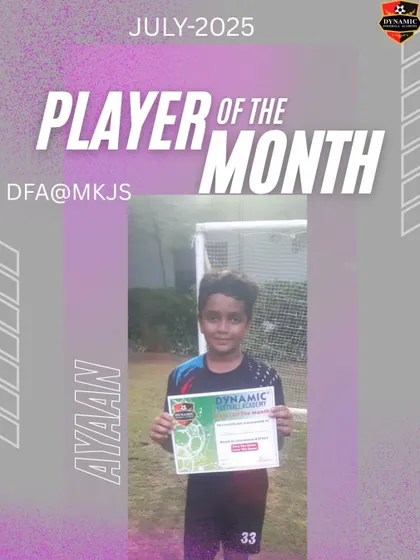 Ayaan, Player of the Month for July 2025.