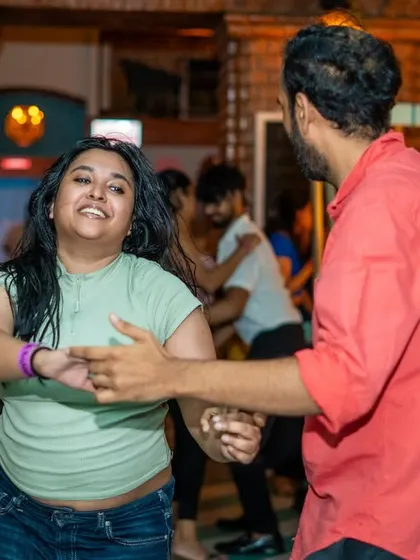 That feeling of pure happiness when the music hits just right. This is a common sight on our dance floor.