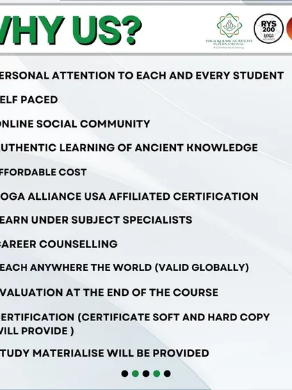 A detailed look at the benefits of studying with us. We provide personal attention to every student, offer self-paced learning options, and foster an online social community. You get authentic knowledge, career counseling, and a globally valid certification.