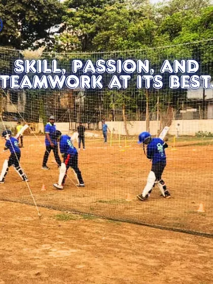 Skill, passion, and teamwork at its best. This image captures a group of our players during a net practice session, embodying the core values of our cricket academy.