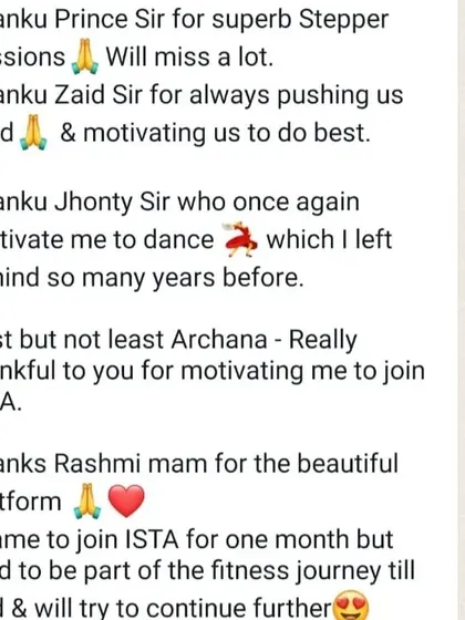 Another wonderful message of thanks for our trainers and the beautiful platform we've created. It's amazing to see someone come for a month and decide to stay for the entire journey.