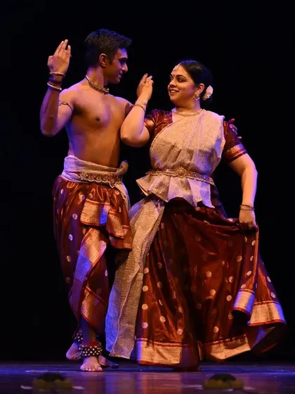 A playful interaction with Pooja Pant during our 'Raag Raagini' duet. The performance is not just about technique, but also about the chemistry between the artists.