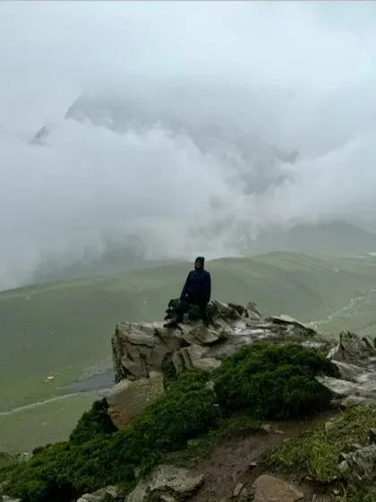 A moment of solitary reflection above the clouds. Our Himalayan adventures offer plenty of opportunities to connect with the group and also to find quiet moments for yourself in nature.