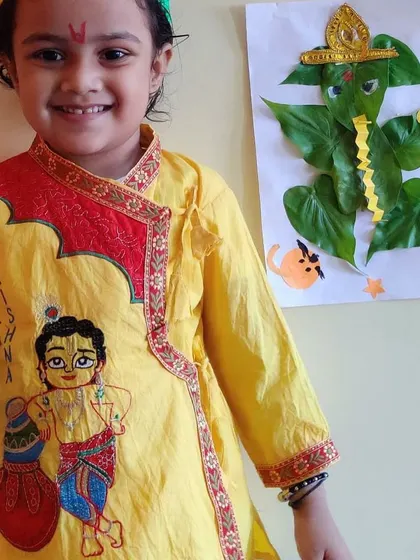 Look at the pride and joy in their creations! For Ganesh Chaturthi, children used various materials like clay, leaves, and paper to create their own Ganesha figures. This is a wonderful fusion of art, culture, and personal expression.
